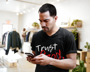 Men's Embroidered Short Sleeve T-shirt "Trust God"